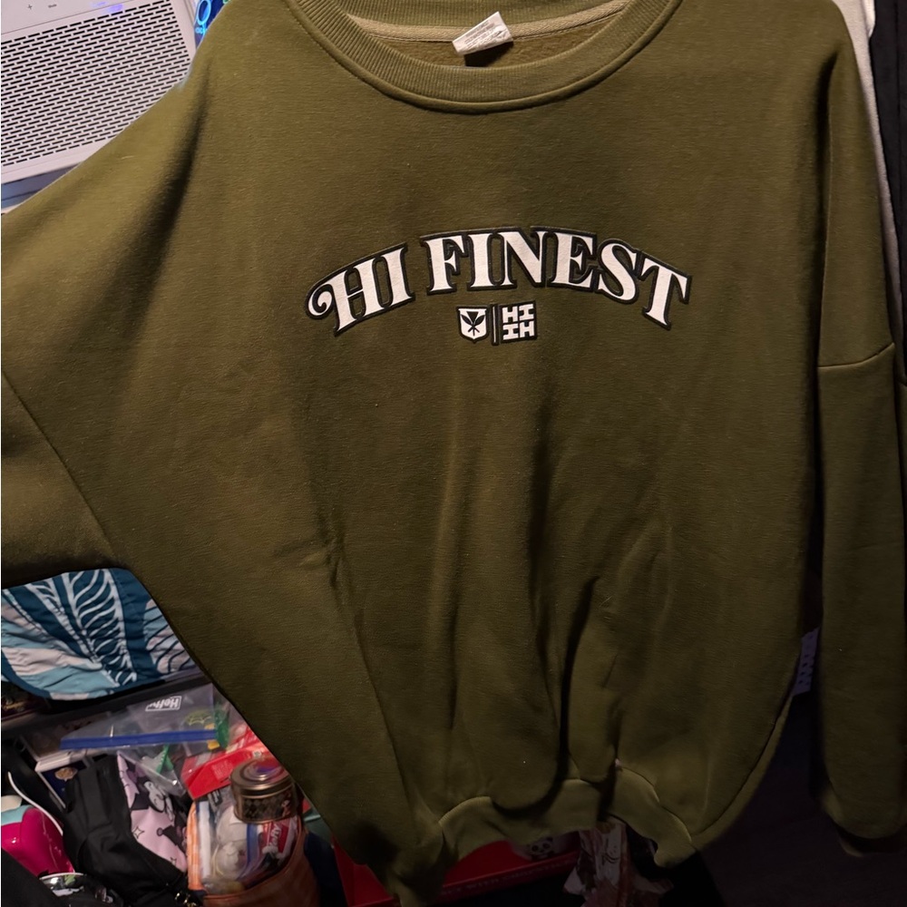 Hawaii's Finest Olive Green Crewneck Sweater